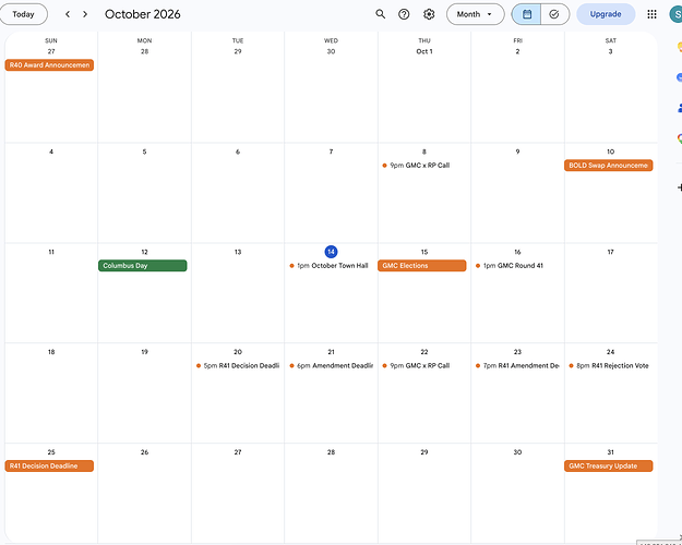 October Calendar